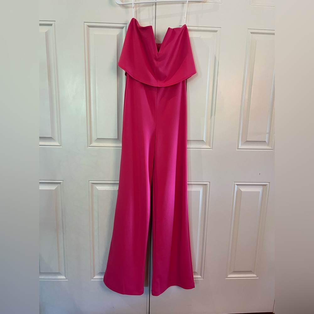 LULUS pink strapless jumpsuit - Picture 4 of 11